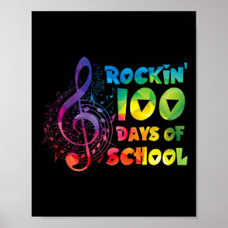 Teacher -rockin 100 Days Of School Music Key  Poster