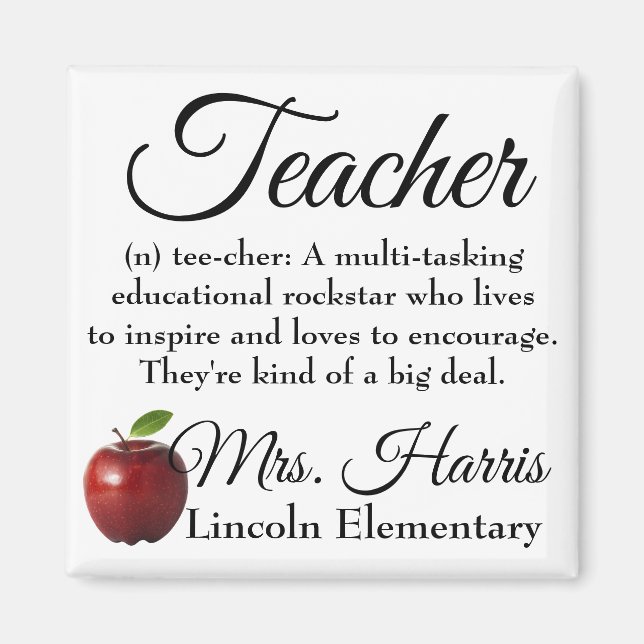 Teacher Rockstar (customizable) Magnet (Front)