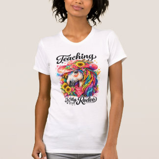 Teacher Rodeo Shirt, Floral Horse Cowgirl Tee