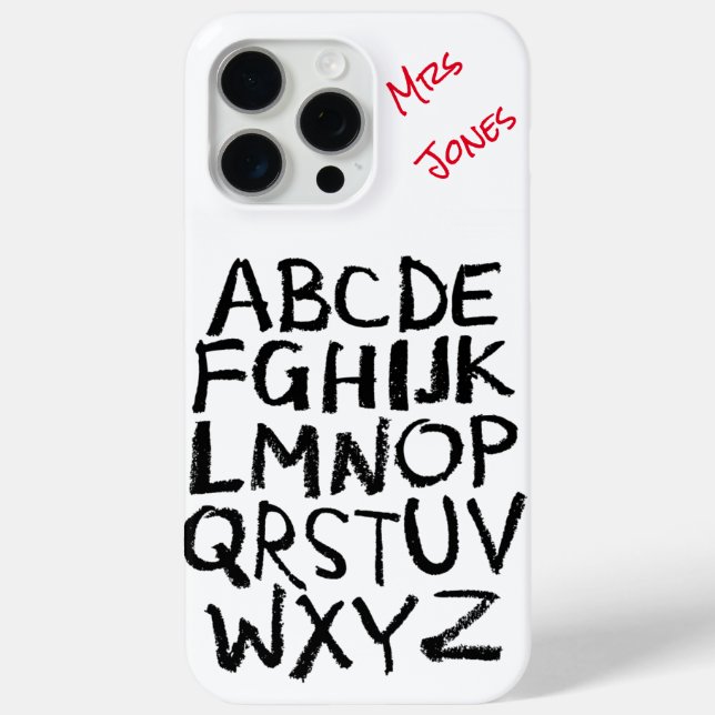 Teacher’s Personalized Alphabet  Case-Mate iPhone Case (Back)