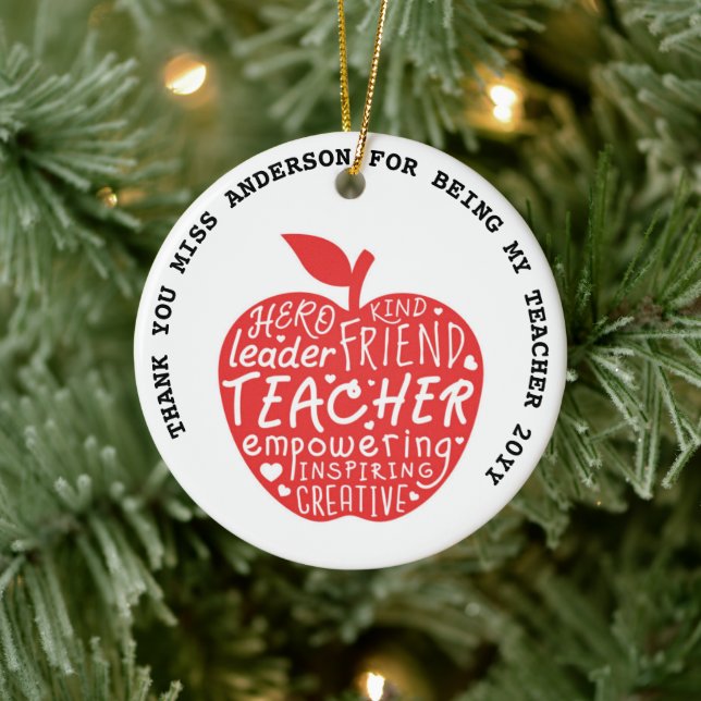 TEACHER SAYINGS QUOTES Personalized Gift Under 20 Ceramic Ornament (Tree)