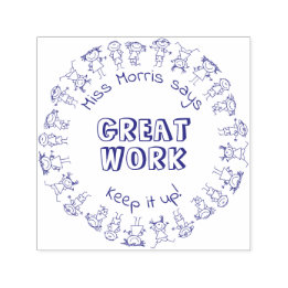 Teacher Says Great Work Keep It Up Personalized Self-inking Stamp