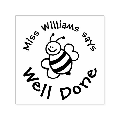 Teacher Says Well Done With Cute Bee Positive Self_inking Stamp