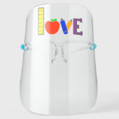 Teacher School Apple Ruler Love Face Shield (Front)