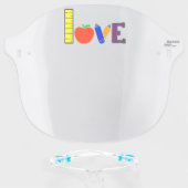 Teacher School Apple Ruler Love Face Shield (Front w/Glasses)