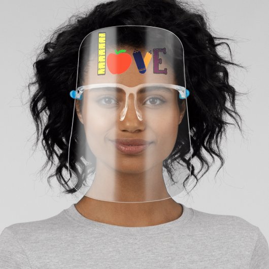 Teacher School Apple Ruler Love Face Shield (Insitu)