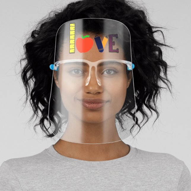 Teacher School Apple Ruler Love Face Shield (Insitu)