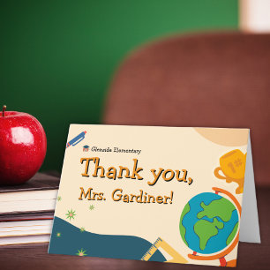 Teacher School Appreciation Letterpress Thank You Card