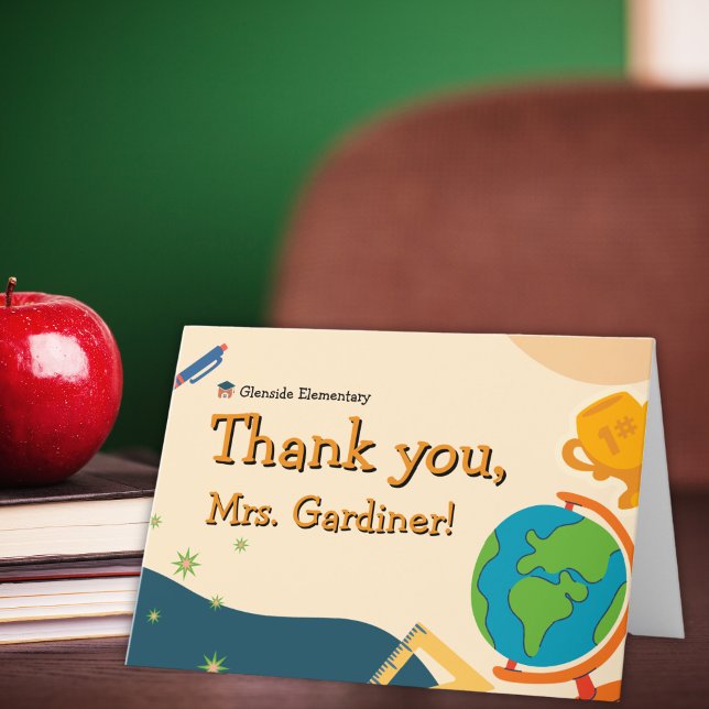 Teacher School Appreciation Thank You Card (Creator Uploaded)