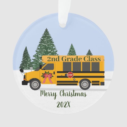 Teacher School Bus Class Ornament
