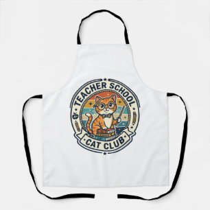 Teacher School Cat Cute Kitty Design - Teacher Sch Apron