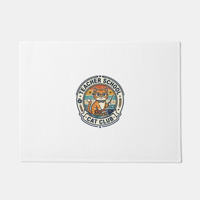 Teacher School Cat Cute Kitty Design - Teacher Sch Doormat (Front)