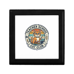 Teacher School Cat Cute Kitty Design - Teacher Sch Gift Box