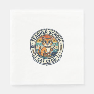 Teacher School Cat Cute Kitty Design - Teacher Sch Napkins