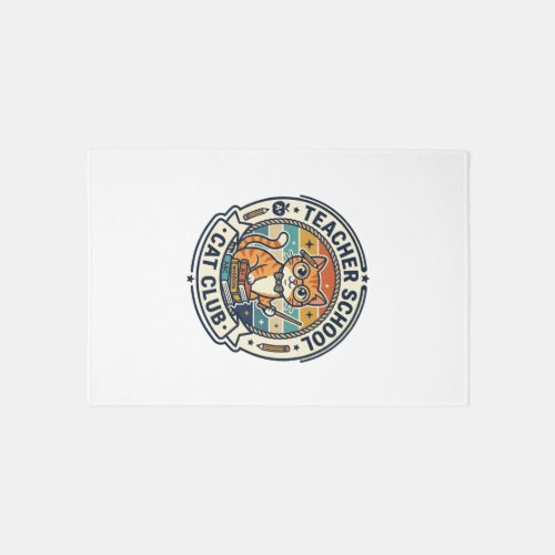 Teacher School Cat Cute Kitty Design - Teacher Sch Rug