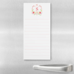 Teacher School Crest Monogram Magnetic Notepad