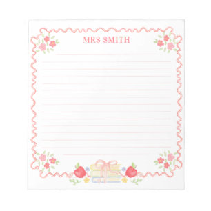 Teacher School Crest Monogram Notepad