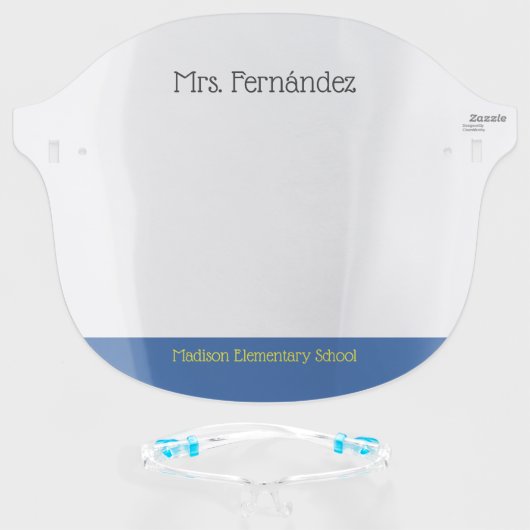 Teacher School Face Shield (Front w/Glasses)
