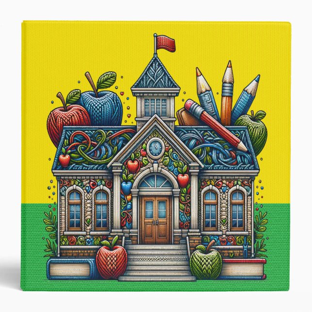 Teacher School - See Back -  3 Ring Binder (Front)