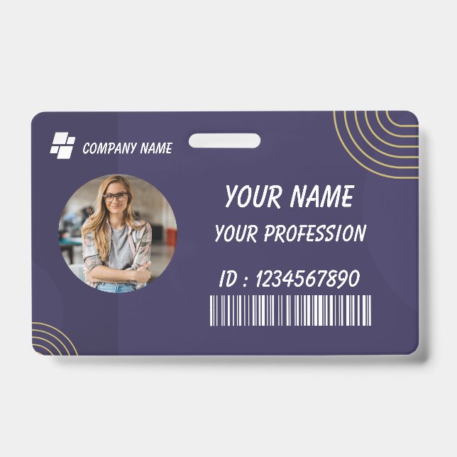 Teacher School Staff Photo ID Badge (Front)