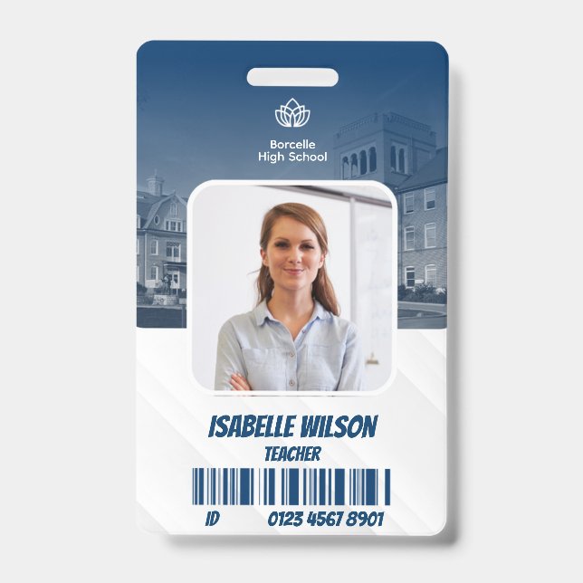 Teacher School Staff Photo ID Badge (Front)