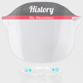 Teacher School Subject Classroom Education Face Shield (Front w/Glasses)