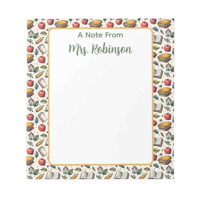 Teacher School Themed Notepad (Front)
