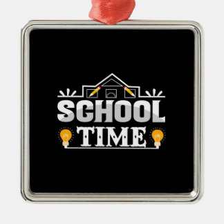 Teacher School Time Metal Ornament