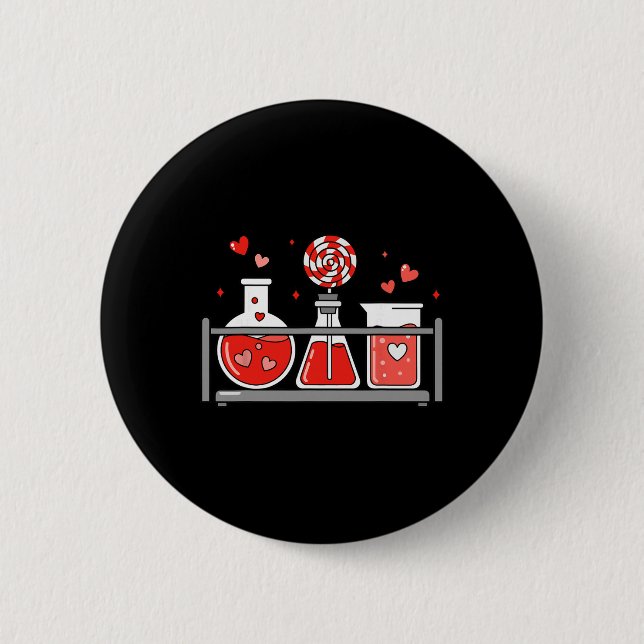Teacher Science Valentines Day Lab Medical Istant  Button (Front)