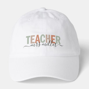 Teacher Script Name and Warm Neutral Pastel Colors Hat