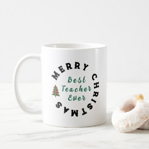 Teacher Simple Christmas Thank You Rainbow Gift Coffee Mug