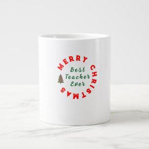 Teacher Simple Christmas Thank You Rainbow Gift Giant Coffee Mug