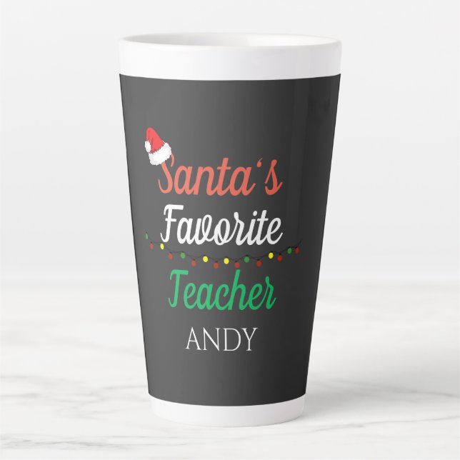 Teacher Simple Christmas Thank You Rainbow Gift Latte Mug (Front)