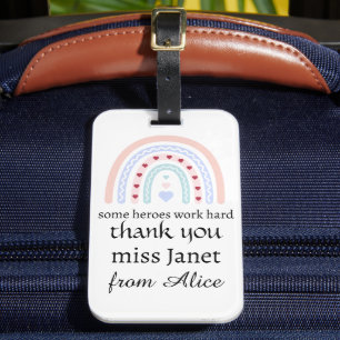 Teacher Simple Christmas Thank You Rainbow Gift Luggage Tag