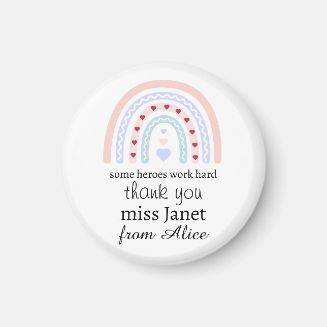 Teacher Simple Christmas Thank You Rainbow Gift Magnet (Front)