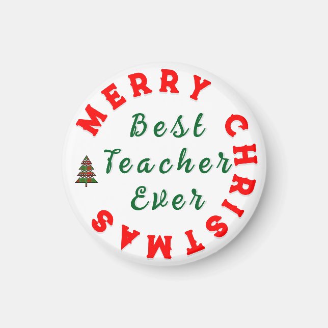 Teacher Simple Christmas Thank You Rainbow Gift Magnet (Front)