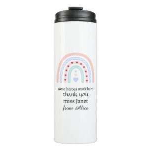 Teacher Simple Christmas Thank You Rainbow Gift Thermal Tumbler