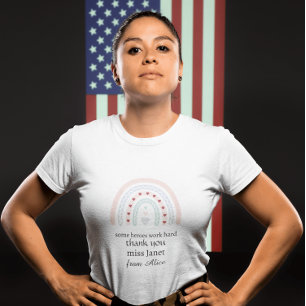 Teacher Simple Christmas Thank You Rainbow Gift Tri-Blend Shirt