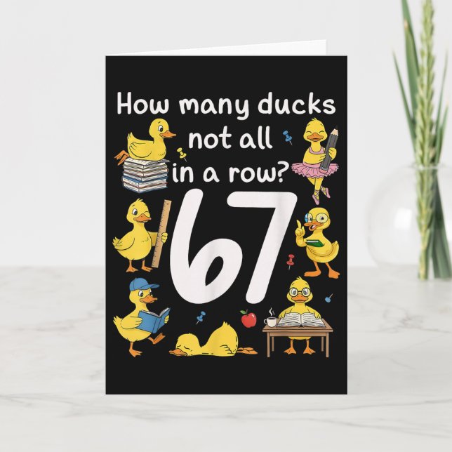 Teacher Six Seven Meme 67 Funny Teacher Duck In A  Card (Front)