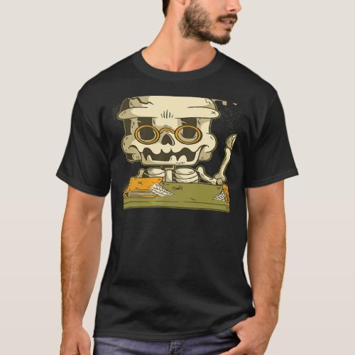Teacher Skeleton Math Halloween Back to School T_Shirt