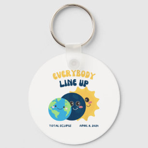 Teacher Solar Eclipse April 8 2024 Cute Earth Sun  Keychain