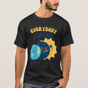 Teacher Solar Eclipse April 8 2024 Cute Earth Sun  T-Shirt