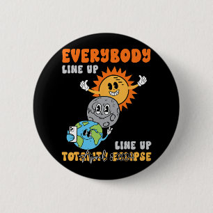 Teacher Solar Eclipse April 8 2024 Funny Cute Eart Button