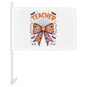 Teacher Spooky Halloween Car Flag