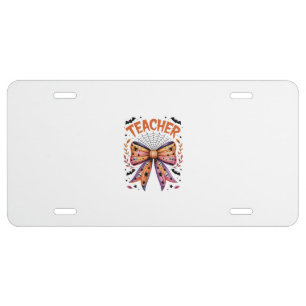 Teacher Spooky Halloween License Plate