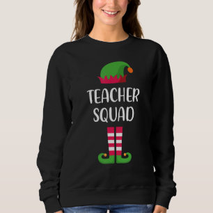 Teacher Squad Elf Family Matching Group Christmas  Sweatshirt