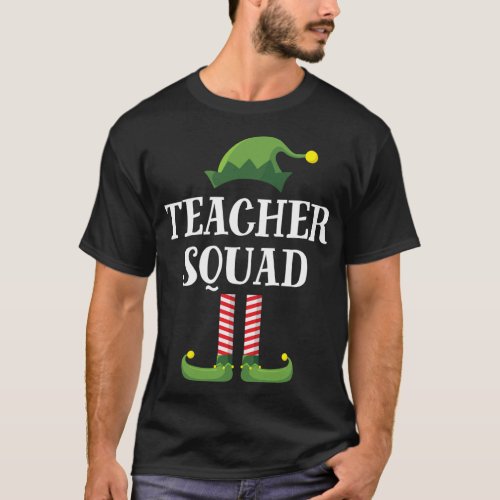 Teacher Squad Elf Matching Group Christmas School  T_Shirt
