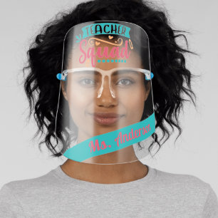 Teacher Squad fun School Personalized Face Shield
