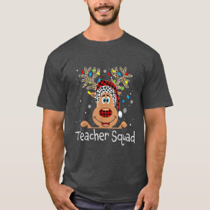 Teacher Squad Reindeer Funny Teacher Christmas Xma T-Shirt