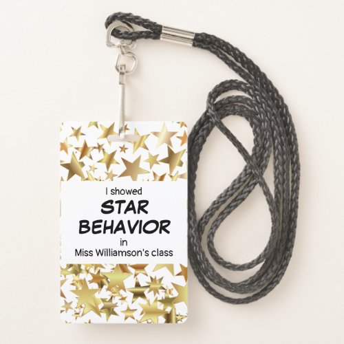 Teacher STAR BEHAVIOR Pupil Award Badge